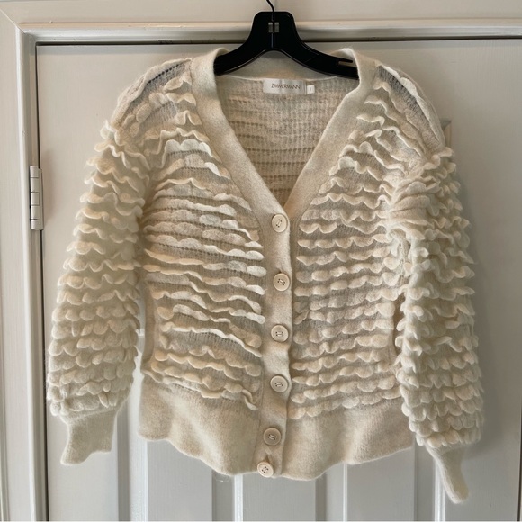 Zimmermann Scalloped Alpaca Blend Cardigan - Picture 6 of 12